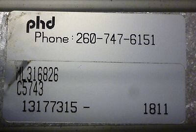 PHD Inc ML316826 Pneumatic Linear Actuator