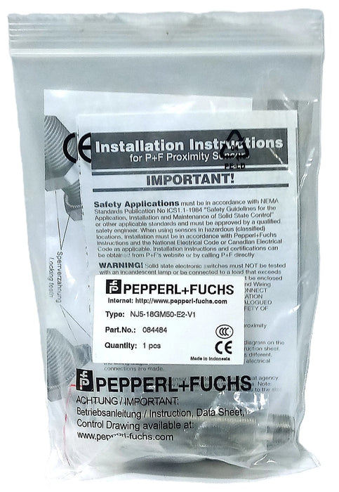 Pepperl Fuchs NJ5-18GM50-E2-V1 084484 10-60 V DC Inductive Proximity Sensor