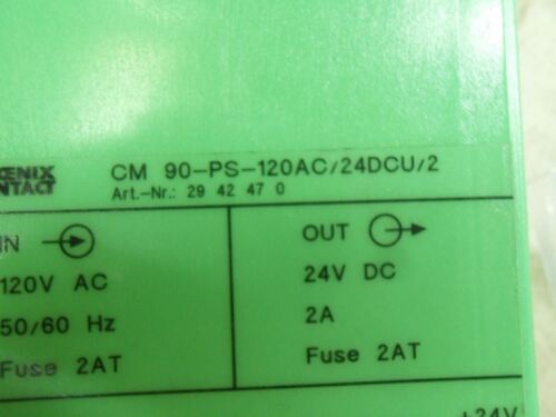 1 PHOENIX CONTACT CM-90-PS-120/24DCU/2 POWER SUPPLY