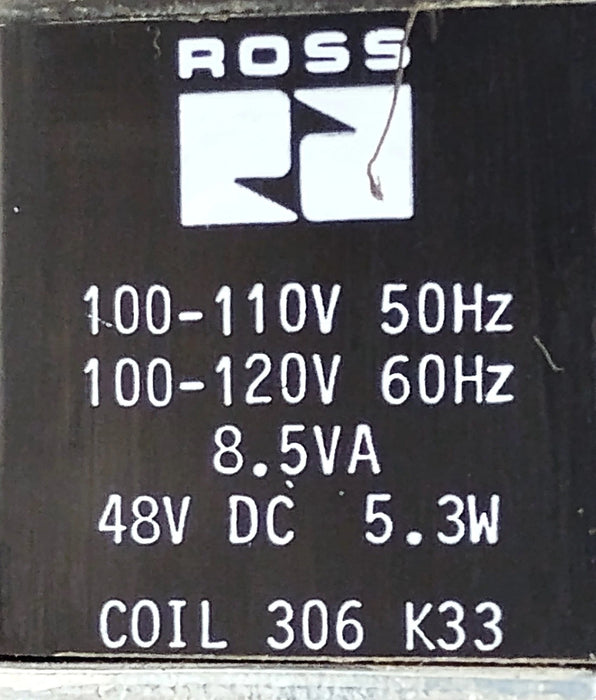 Ross Controls W6077B3411 1-10 bar Solenoid Valve w/ 100-120 VAC/48 VDC Coils