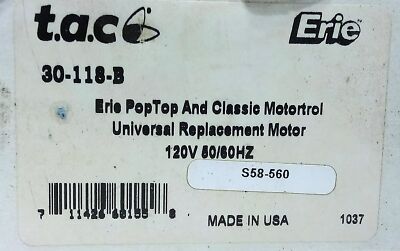 TACO 30-118-B 120 V AC Motor for Erie POPTOP Zone Valves