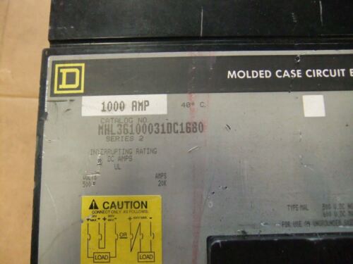 Square D 1000A Circuit Breaker MHL361000DC1680
