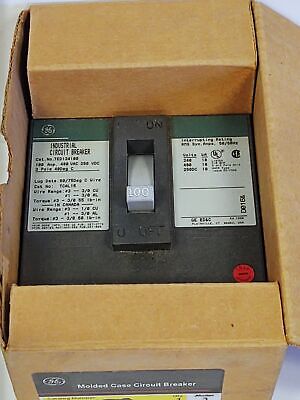 GE TED134100 480 VAC/250 VDC 100 A 3 Pole Industrial Molded Case Circuit Breaker