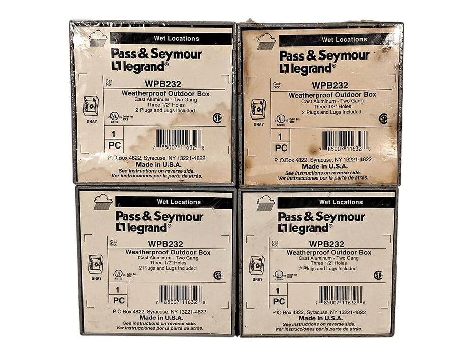 Pass Seymour WPB232 Aluminum Weatherproof Electrical Box w/ Three 1/2 in Holes
