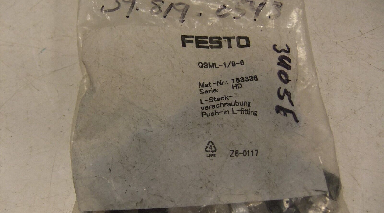 10 Festo Push in Fittings QSML-1/8-6