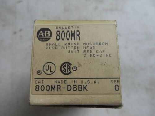 Allen-Bradley 800MR-D6BK PUSHBUTTON 300VAC MAX 10 A MAX