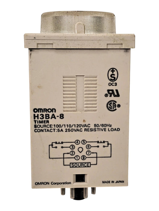 Omron H3BA-8 100/110/120 V AC 8-Pin 0.5 Seconds - 100 hours Multi-Range Timer