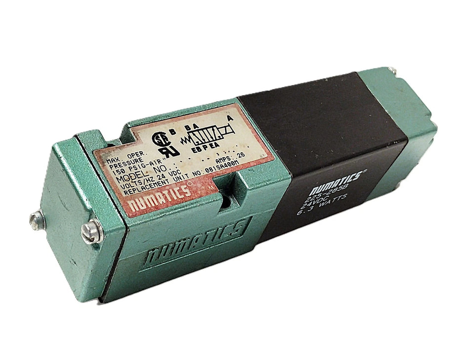 Numatics 081SA400M Pneumatic Solenoid Valve w/ 24 V DC Coil