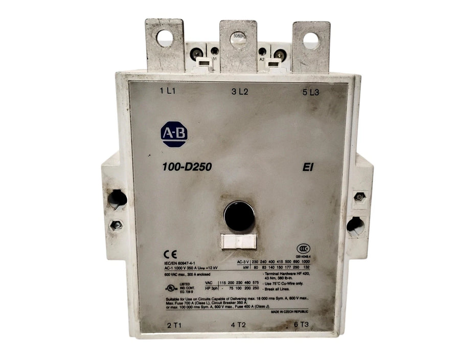 Allen-Bradley 100-D250ED11 110/130 V AC 250 A 3-Pole Non-Reversing IEC Contactor
