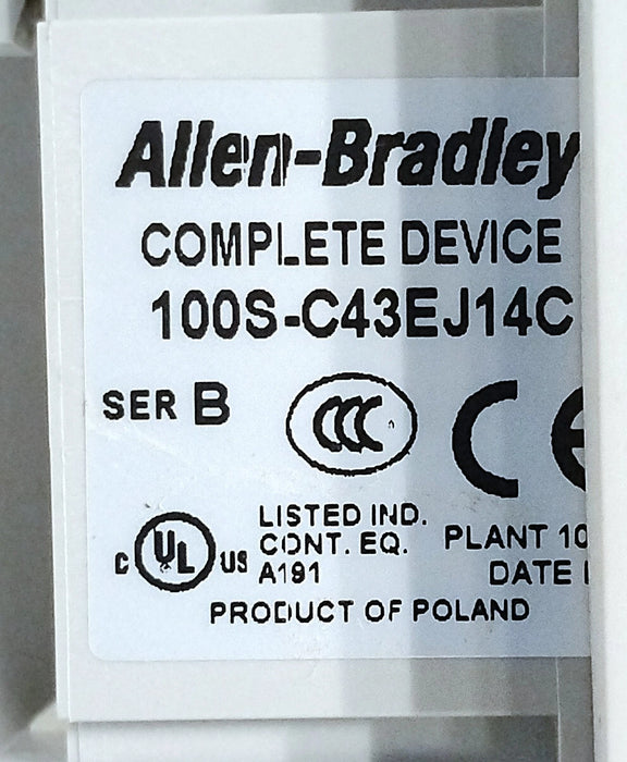 Allen-Bradley 100S-C43EJ14C 24 V DC 43 A Safety Contactor