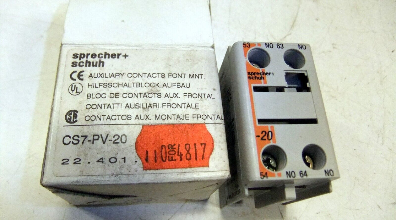 Sprecher + Schuh Auxiliary Contact Block CS7-PV-20