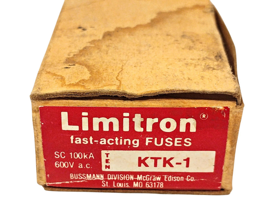 Bussmann KTK-1 600 V AC 1 A Non-Current-Limiting Fast-Acting Fuses