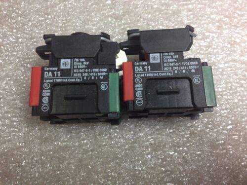 2 Telemecanique DFSN11 Contact Block W/ Light Modules
