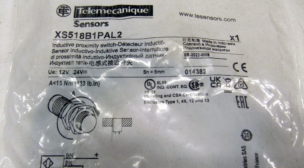 Telemecanique XS518B1PAL2 Inductive Proximity Sensor