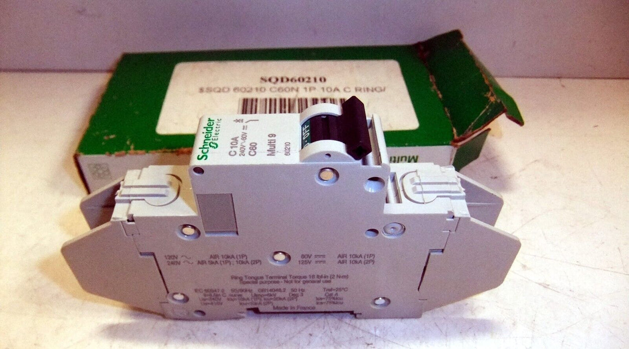 Schneider Electric 10A Circuit Breaker SQD 60210 C60N