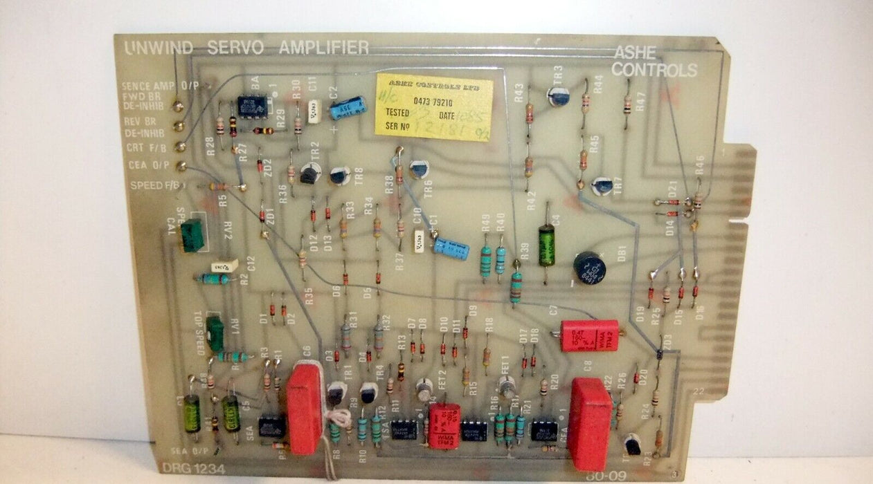 Ashe Controls 8009 Unwind Servo Amplifier Board