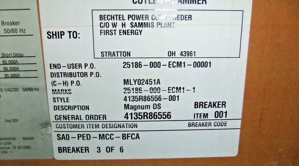 Eaton Cutler-Hammer MDS8403WEA 4000A Power Circuit Breaker