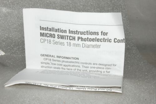 Honeywell MICRO SWITCH PHOTOELECTRIC SENSOR CP18LDNL5