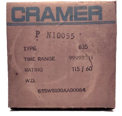 Cramer 10055 635 WS100AA0008A 0-99999.9 115 V AC Hour Panel Meter