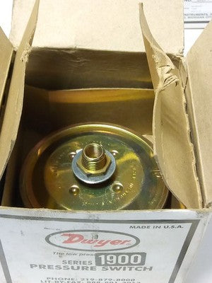 Dwyer 1920-1 45 in WC 10 psi 125/250/480 V AC 15 A Diaphragm Pressure Switch