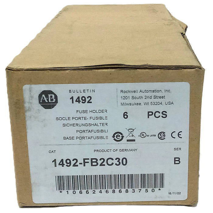 Allen-Bradley 1492-FB2C30 600 V AC 30 A 2 Pole Fuse Holder for Class CC Fuses