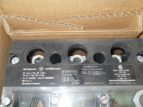 Westinghouse KA3225FS 600 V AC 225 A Circuit Breaker Frame Only