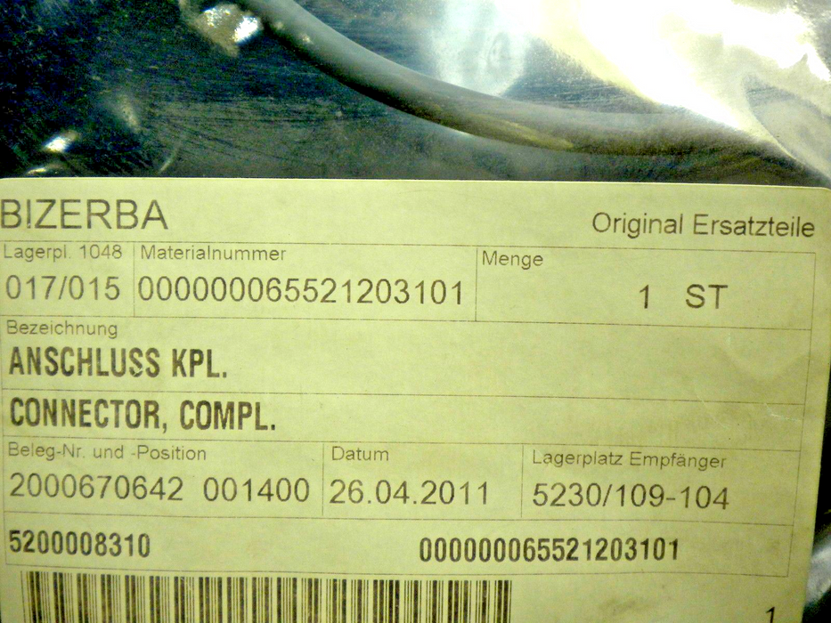Bizerba Connector Complete 65521203101