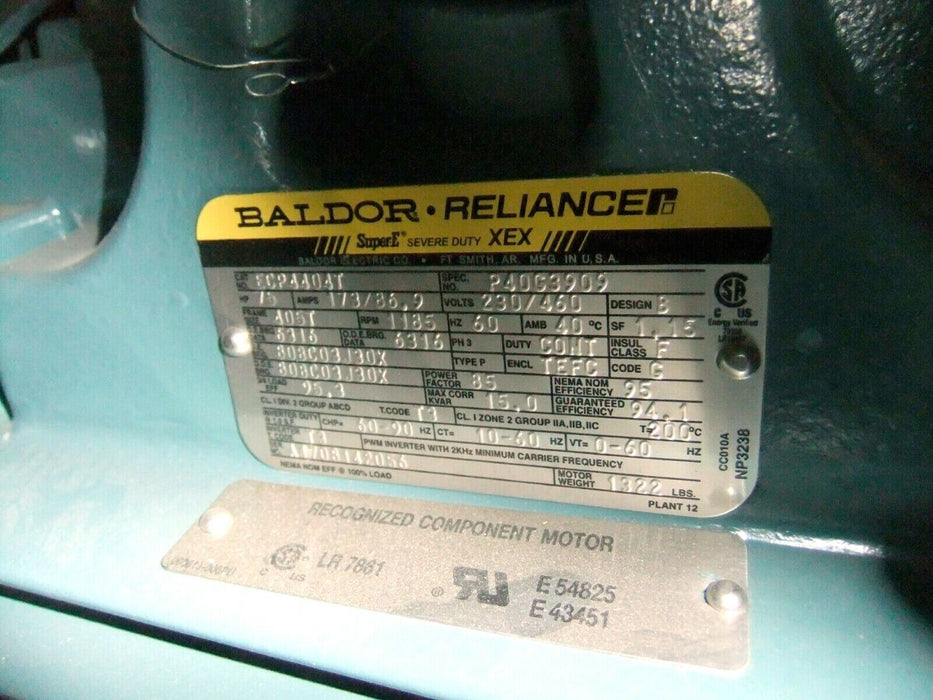 Baldor Motor ECP4404T 75 HP
