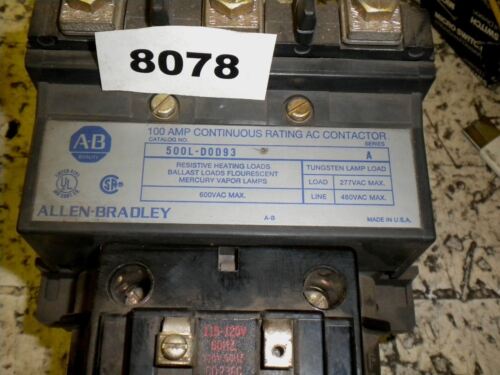 Allen-Bradley 100A A/C Contactor Non-Motor 500L-DOD93 115/120V Coil