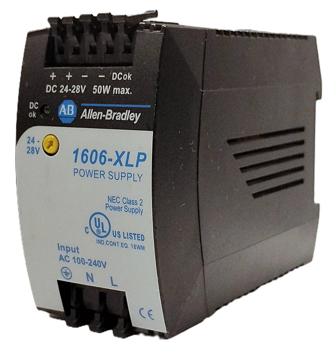 Allen-Bradley 1606-XLP50E 100-240VAC PLC Power Supply w/ 24-25VDC 50 W Output