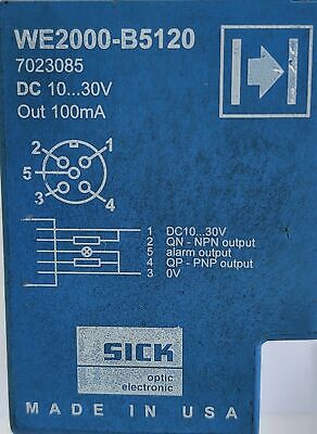 SICK WE2000-B5120 7023085 Adjustable Infrared Photoelectric Proximity Sensor