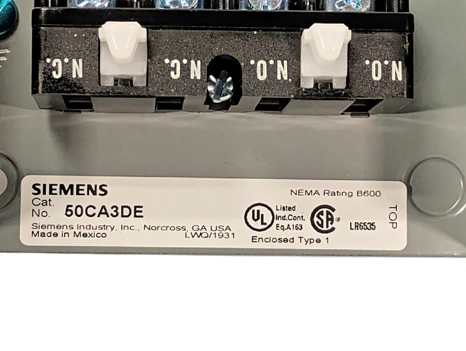 Siemens 50CA3DE 600 V AC 5 A NEMA 1 Start/Stop Pushbutton Control Station
