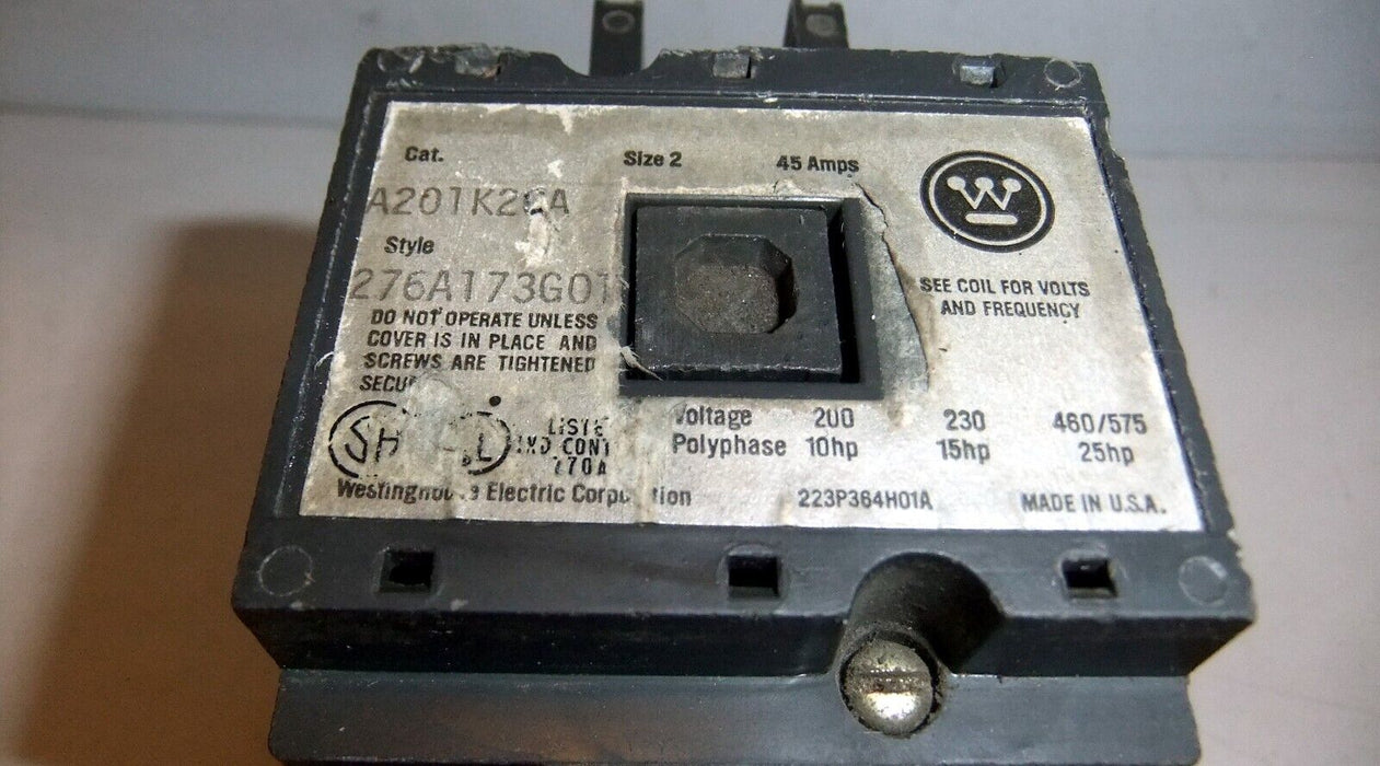 Westinghouse 276A173G01 Contactor A201K2CA 3P 110/120V