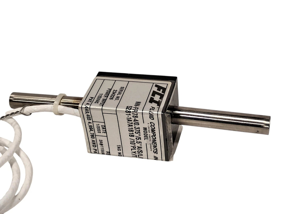 Fluid Components NN-FR78-4/0.375"/5.5"A/S/L/H 5281-1A7A1B1B/10'PLY/T 115 V Relay