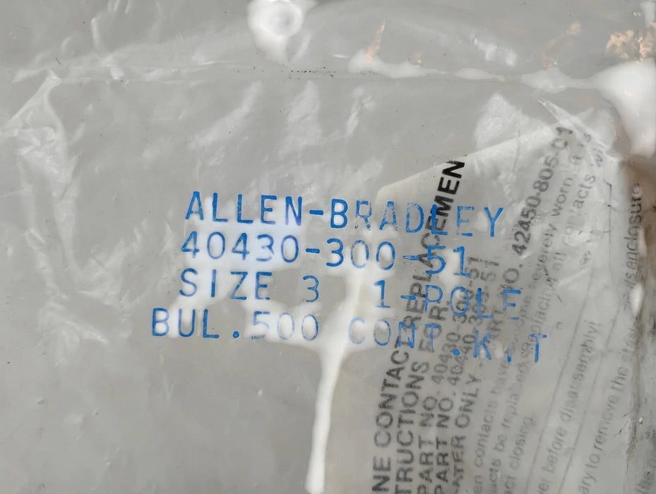 Allen-Bradley 40430-300-51 Size 3 Single Pole Contact Set