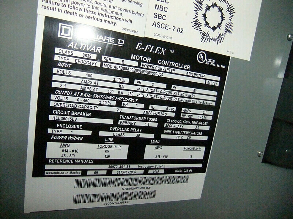 Square D EFDCG4VY Variable Speed Drive Controller