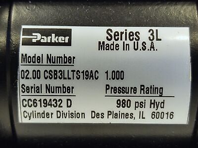 Parker 02.00 CSB3LLTS19AC 1.000 High Pressure Hydraulic Cylinder