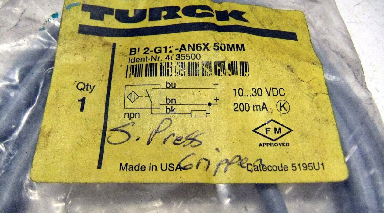 Turck BI2-G12-AN6X Embeddable Inductive Proximity Sensor
