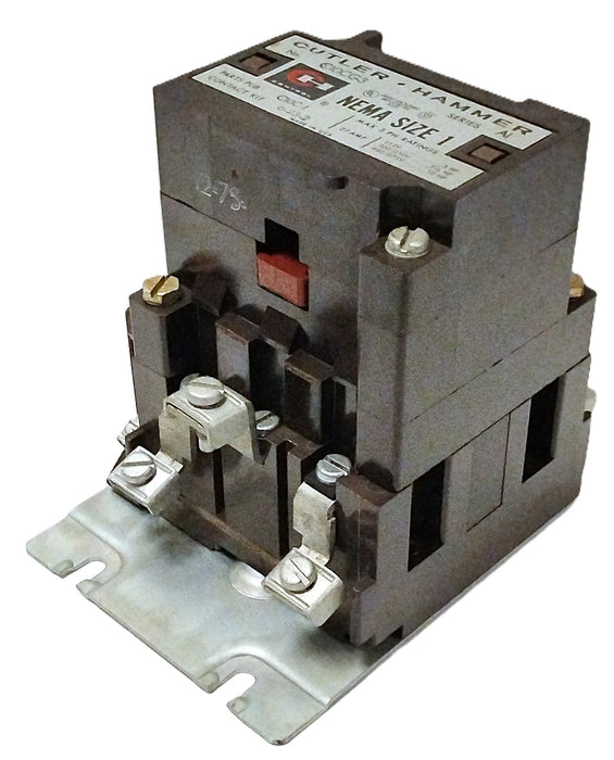 Cutler-Hammer C10CG3 600 V AC 27 A NEMA Size 1 10 HP Contactor w/ 110/120 V Coil