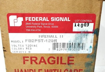 Federal Signal FB2PST-120R 120 V AC Fireball II Strobe Warning Light