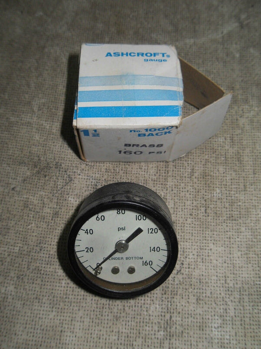 Ashcroft No. 1000 160 Psi Brass Pressure Gauge