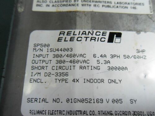 1 Reliance 1SU44003 PUMP DRIVE