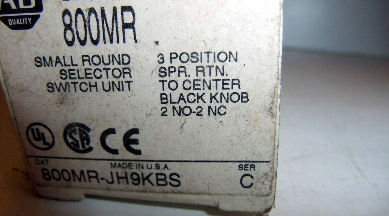 Allen-Bradley 800MR-JH9KBS Selector Switch 3 Pos. Spring Return