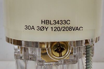 Hubbell HBL2433C 3 Pole 4 Wire 30 A 120/208VAC 3 Phase Locking Plug