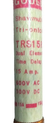 Gould Shawmut TRS15R 600/300 V AC/DC 15 A Current-Limiting Time-Delay Fuse