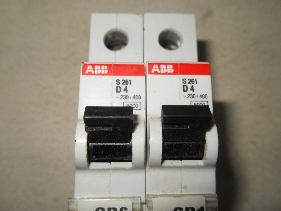 4 ABB S261-D16/D-4 Circuit Breakers 230/400, Amps 1.6 1P