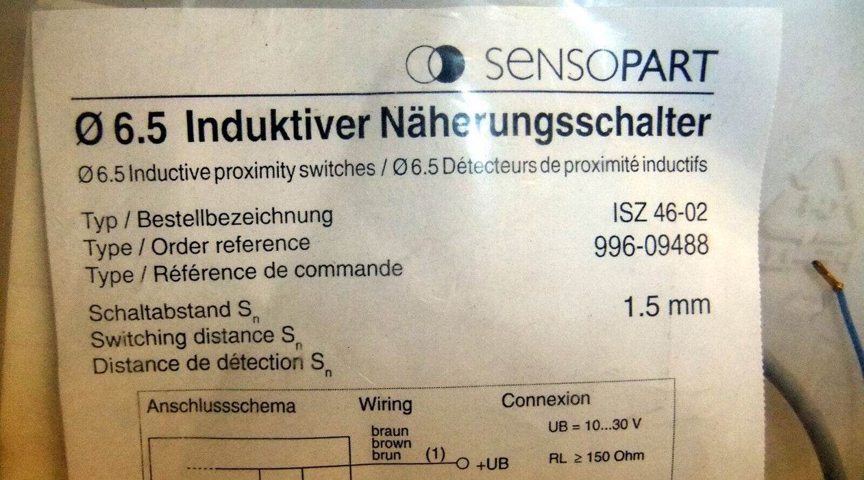 Sensopart Inductive Proximity Switch ISZ 46-02