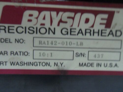 Bayside / Parker RA142-010-LB Gear Head Motor