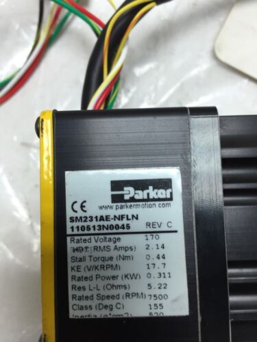 Parker Sm231Ae-Nfln Servo Motor