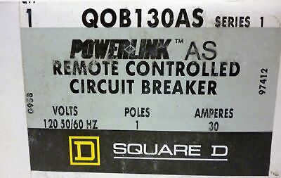 2 Square D QOB130AS POWERLINK AS Remote Controlled Circuit breaker